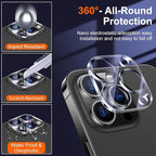 UniqueMe [3 Pack] Camera Lens Protector Compatible with iPhone 13 Pro 6.1" / 13 Pro Max 6.7" Tempered Glass,[Case Friendly][New version][Scratch-Resistant][Easy Installation] -Grey
