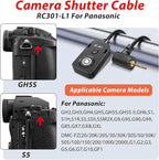 for Panasonic Cable RC301-L1 Remote Camera Small Shutter Release Remote Control 196.8 "Extended Cable Remote Wired Button GH3 GH4 GH5 GH6 S5 S5II G85 G9 GXL S1R -114(RC301-L1 GH 196.8in/5m)