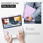 JETech Keyboard Case for iPad Air 11-Inch M3/M2 (2025/2024), iPad Air 5th/4th (10.9-Inch 2022/2020) with Pencil Holder, Magnetic Detachable Bluetooth Keyboard, TPU Back Stand Cover (Purple)