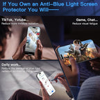 Uyiton Compatible with iPhone 16 Screen Protector (Anti-Blue Light) - [Easy to Install] Shatterproof Full Coverage [Case Friendly] 9H Tempered Glass Screen Protector for iPhone 16, 2 Pack