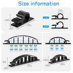 XHF 30pcs Adhesive Cable Wire Clips Kit Black, Outdoor Cable Management Wire Organizer Cord Holder for Under Desk, Car, Wall, TV PC Ethernet Cable