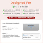 OYEEICE for iPad pro 12.9 case with Keyboard (6th, 5th Generation) & iPad Air 13 inch M2 - Wireless Detachable BT Backlit Magnetic Keyboard, Built-in Pencil Holder, Smart Cover (Pink)