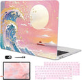 Compatible with 2018 2019 2020 2021 MacBook Air 13 inch Case M1 A2337 A2179 A1932, Clear Printed Pattern Hard Shell Case & Keyboard Cover for Mac Air 13 M1 Touch ID, Sunset Glow Waves