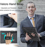 BRAECN for Samsung Galaxy Tab S10 Plus Case 2024/S9 Plus/S9 FE+/S8 Plus/S7 Plus /S7 FE 12.4 Inch,Heavy Duty Shockproof Case with S Pen Holder&360 Rotating Hand Strap/Kickstand Shoulder Strap,Black