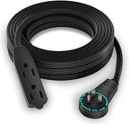 Maximm Cable 20 Ft 360° Rotating Flat Plug Extension Cord, 16/3 AWG Multi 3 Outlet 3-Prong Grounded Wire- Black - UL Certified