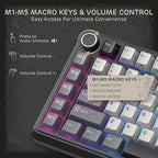 RK ROYAL KLUDGE L75 Gasket Mount Mechanical Keyboard w/Knob/Macro Keys & Touchable Nameplate, Tri-Mode 75% TKL Wireless Keyboard BT/2.4G/USB-C, Hot Swappable, Pro Software, Massive 8000mAh Battery