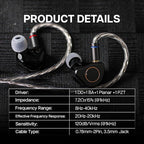 Linsoul SIMGOT SuperMix 4 1DD+1BA+1Planar+1PZT Hybrid Drivers Earphones, HiFi in Ear Monitor IEM, Wired Gaming Earbuds with OFC Silver-Plated Cable for Musician Audiophile