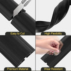 MYFAMIREA 20FT Floor Cord Cover Heavy Duty Cable Cover Protector 3 Channels Extension PVC Floor Wire Cover Outdoor Cord Hider Management Cord Cover for Wire on Floor Home Outdoor (2PCS 10FT, Black)