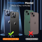 UniqueMe 3 Packs Compatible for iPhone 13 Pro Max/iPhone 13 Pro Camera Lens Protector Acrylic [Not Glass],[Case Friendly][Scratch-Resistant][Night Shooting Mode]-Glitter Colorful