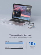 USB 3.0 Hub,4 Port USB Splitter Extender Portable Adapter Multiport Data Hub for Laptop,Xbox,Flash Drive,HDD,Console,Camera,Keyborad,Mouse Windows,Mac OS PC,Not Designed to Charge Devices-Silver