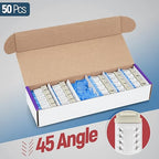 Everest 45° Angled RJ45 Cat5e Keystone Jacks 50-Pack in Ivory - Slim Profile Female RJ45 Connectors - Cat 5e Keystone Jack - Compatible with 45° Angled Speed Termination Tool - 45Term (B0BL3GS7ZY)