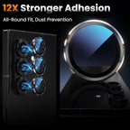 YWXTW for Samsung Galaxy Z Fold 7 Camera Lens Protector, [12X Stronger Adhesion] Individual Anti Scratch Metal Ring Tempered Glass Camera Screen Protector for Z Fold 7 Accessories 2025 (Black)