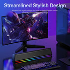 Bluedee Computer Speakers for Desktop PC, Bluetooth 5.3 PC Speakers with Dynamic RGB Light, Wired USB Plug & Play Computer Sound Bar, USB/Type-C Powered Gaming Speakers for Desktop, Laptops, Tablet