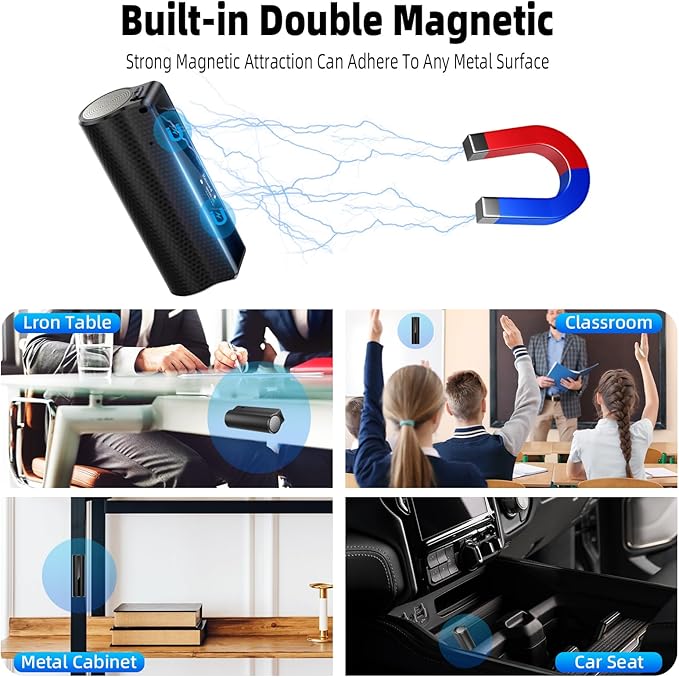Z8Pro 128GB LED Power Display Magnetic Voice Recorder,35Days Continuous Recording Device,Voice Activated Recorder with AI Noise Reduction,Audio Recorder for Meetings/Lectures/Interviews