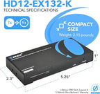 OREI 1X2 HDMI Extender Splitter Over Single CAT6/7 Cable Uncompressed 1080P with EDID - Up to 132 Ft - Loop Out - Low Latency - 1 Input 2 Output 2 Channel Transmission