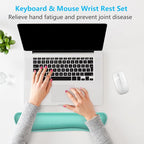 Dapesuom Enlarge Keyboard Wrist Rest Pad, Cute Memory Foam Wrist Rest for Computer Keyboard, Ergonomic Keyboard Mouse Wrist Support for Typing Pain Relief, Comfort for Office, Gaming, Laptop, Green