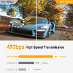 Y.D.F 8K@60Hz HDMI Switcher 5 in 1 Out Aluminum Support 4K@120Hz HDR10+ HDCP 2.3 CEC HDMI 2.1 Switch Splitter Compatible with PS5/4 Xbox X/S Nintendo Switch/OLED Roku Apple TV Fire Stick UHD TV