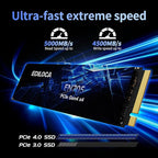 1TB SSD NVMe M.2 2280 PCIe Gen4 x4 Internal Solid State Drive - Up to 5000MB/s, 1TB SSD PS5 Dynamic SLC Cache, PS5 Compatible for Gaming PC Laptop(EN705)
