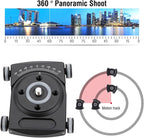 Camera Slider, Camera Car Aluminium Alloy 4 Wheeled Tabletop Slider with 1/4 Screws, Filming Equipment for Ball Head Phone Clamp DSLR Camera Video Camcorder