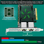 PCIE X8 Interface to 2X 10Gbps RJ45 Ports Network Adapter, Intel X540-AT2 Ethernet Controller, 2X 10GbE RJ45 Interface PCIE NIC Card, PCI Express 10GbE Converged Network Adapter (X540T2)