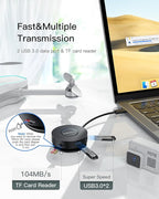 Mini USB C Docking Station Dual HDMI Monitor FORIDA USB C to USB Dock Hub with Gigabit Ethernet 100W Power Delivery Micro SD Card Reader for MacBook/Dell/HP/Lenovo ThinkPad/Surface (Black)