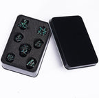 DND Crack Stripe Dice,Metallic Glitter Dice Set with Gift Box,Metal Polyhedral D&D Dice for Role Playing Game