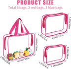 6 PCS Waterproof Toy Storage Bags With Zipper, Clear Toy Storage Organizer, Portable Organizer For Blocks, Puzzles, Books, Board Games, Clay(Red, Blue)