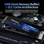 4TB SSD NVMe M.2 2280 PCIe Gen4 x4 Internal Solid State Drive - Up to 5000MB/s, 4TB SSD PS5 Dynamic SLC Cache, PS5 Compatible for Gaming PC Laptop(EN705)