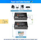 J-Tech Digital HDMI Extender 1080P 60Hz Over Single CAT 5e/6/7 PoC (Power Over Cable) up to 165ft, Deep Color EDID Copy Zero Signal Loss [JTD-HDEX-1PV2]