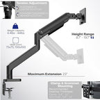 VIVO Heavy Duty Aluminum Ultrawide Monitor Tension Arm for up to 49 inch Screens, Holds 44 lbs, Premium Desk Mount Stand Designed for Samsung Odyssey G9 and More, Black, STAND-V101V
