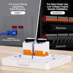 AMPCOM CAT6 RJ45 Keystone Jack - Reusable UTP Ethernet Wall Jack with Adjustable Ratchet Lock Design, No Tool and Zip Tie Required - 50u Gold Plated - Orange (6-Pack)
