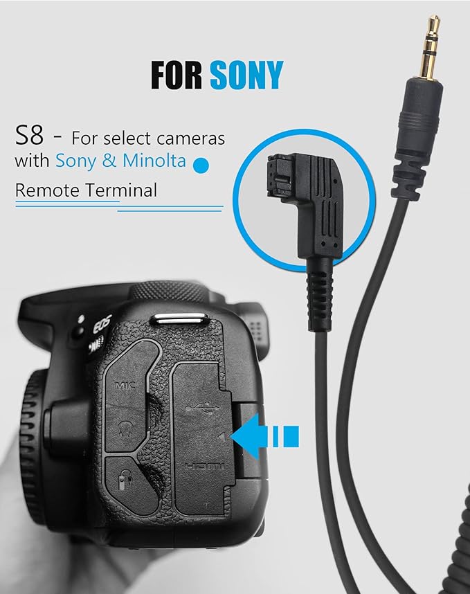 AODELAN Wireless Intervalometer Timer Remote Control, Long Exposure Shutter Release for Sony A99 A77II A77 A33 A55 A57 A100 A200 A500 A850; Replaces Sony RM-L1AM Cable