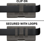 PiTau Holster for iPhone 16 & Pro 16e 15 15pro 14 14pro 13 13pro 12 12pro 11 11pro XR XS X, Samsung Galaxy S25 S24 S23 S22 S21 S20, Cell Phone Belt Holder Clip Case, Men's ID Card Pouch, Pewter Medium