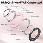 Syncwire Magnetic Phone Ring Holder for MagSafe, Magnetic Phone Ring Stand Finger Grip Kickstand with Two-Sided Magnets Compatible iPhone,Android,MagSafe Accessories, Light Pink