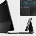 nimin Keyboard Case for iPad Pro 13 inch 2024 (M4),Multi-Touch Trackpad, Magnetic Attach, 7-Color Backlight, Auto Sleep/Wake, Obsidian Black