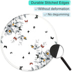 ITNRSIIET Round Mouse Pad with Stitched Edge Premium-Textured Waterproof Non-Slip Rubber Base Desktop Protection Mat Diameter 8.7 inches, Flowers and Butterflies