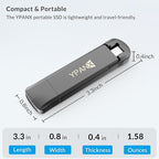 YPANX 512GB Pro Portable SSD, 1000MB/s Speed, USB 3.2 Gen 2 + Type C Dual-Port, Lightweight External SSD for iPhone 15/16/Pro, Android, Windows, Mac, Tablets