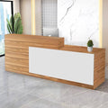 Reception Desk with Counter Modern Checkout Counter with Lockable Drawer Keyboard Tray Receptionist Desk for Office Salon Reception Table S Right 47inch/120cm