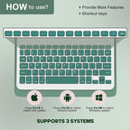 NOKBABO for iPad 11th 10th Generation Case with Keyboard, Magnetic Wireless Detachable Folio case with Pencil Holder, Keyboard for ipad 11th(A16,2025) & iPad 10th Generation(2022) - Midnight Green