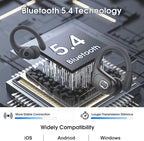 Wireless Earbuds 75hrs Bluetooth 5.4 Headphone Sport, 2025 Bluetooth Earbuds Stereo Deep Bass Over Ear Bud with Earhooks, ENC Noise Cancelling Mic, IPX7 Waterproof Earphone, Iron Gray