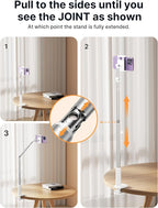 JSAUX Phone Holder for Desk and Bed Compatible with iPhone 16 15 14 13 12 Overhead Phone Mount Gooseneck Phone Stand Flexible 360 Lazy Long Arm Clamp Clip for Table Bedside [1-Pack, White]
