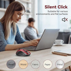 Bluetooth Mouse (BT5.0/3.0 & 2.4G) Rechargeable Wireless Mouse, 4800 DPI Optical Tracking, 6 Adjustable DPI, 2.4GHz with USB A Receiver, Quiet Clicks, Ergonomic Grips, 6 Buttons - Red