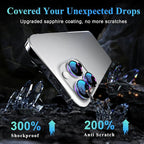 YWXTW Camera Lens Protector for iPhone 16 Pro/iPhone 16 Pro Max, [1 Step Installation Tray] Tempered Glass Screen Protector Metal Individual Camera Cover Accessories Case Friendly (Coloured-2Pack)