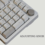 FIRSTBLOOD ONLY GAME. AK992 Retro Wired Mechanical Keyboard, 98 Keys Full Layout, Hot-Swappable USB Gaming Keyboard with Red Switches, Multimedia Keys Knob, Blue Backlit, Anti-Ghosting, Grey