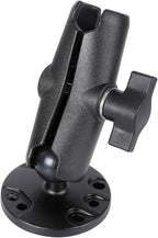 1" Ball Double Socket Arm with AMPS Hole Round Plate Base, Aluminum Alloy Arm&Drill Base, Compatible with RAM Mounts 1 Inch Ball Components, for Bike Car Motorcycle Phone Mount (4.53" Length)