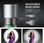 PHOTOOLEX 8400mAh Led Photography Flashlight with 4 Colors/10 Magnetic Pattern Gobos, Handheld Spotlight for Photography, 10W Rechargeable Fill Light for Photo, Content Creation, Video Recording