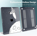 TWOLSKOO Compatible with MacBook Pro 13 inch Case 2023-2016 A2338 M2/M1 A2251 A2289 A2159 A1989 A1706, Plastic Hard Shell Cover & Keyboard Skin & Screen Protector, Flying Astronauts