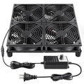 Wathai 120mm x 4 Router TV Box Fan 110v - 240v Big Airflow with Speed Control for DIY Gaming Consoles, Amplifiers, Xbox, Laptop Stand, Mining Machines Devices Cooling