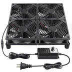 Wathai 120mm x 4 Router TV Box Fan 110v - 240v Big Airflow with Speed Control for DIY Gaming Consoles, Amplifiers, Xbox, Laptop Stand, Mining Machines Devices Cooling