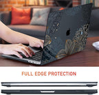 Mektron for MacBook Air 13 Case A1466/A1369 (2010-2017 Release), Snap-on Plastic Hard Shell Cover for MacBook Air 13.3 inch with Keyboard Cover, Line Chrysanthemums